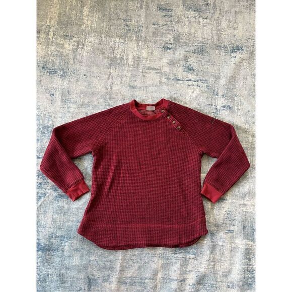 Columbia Marsala Red Houndstooth Chillin Pullover Sweater Large - Picture 1 of 7
